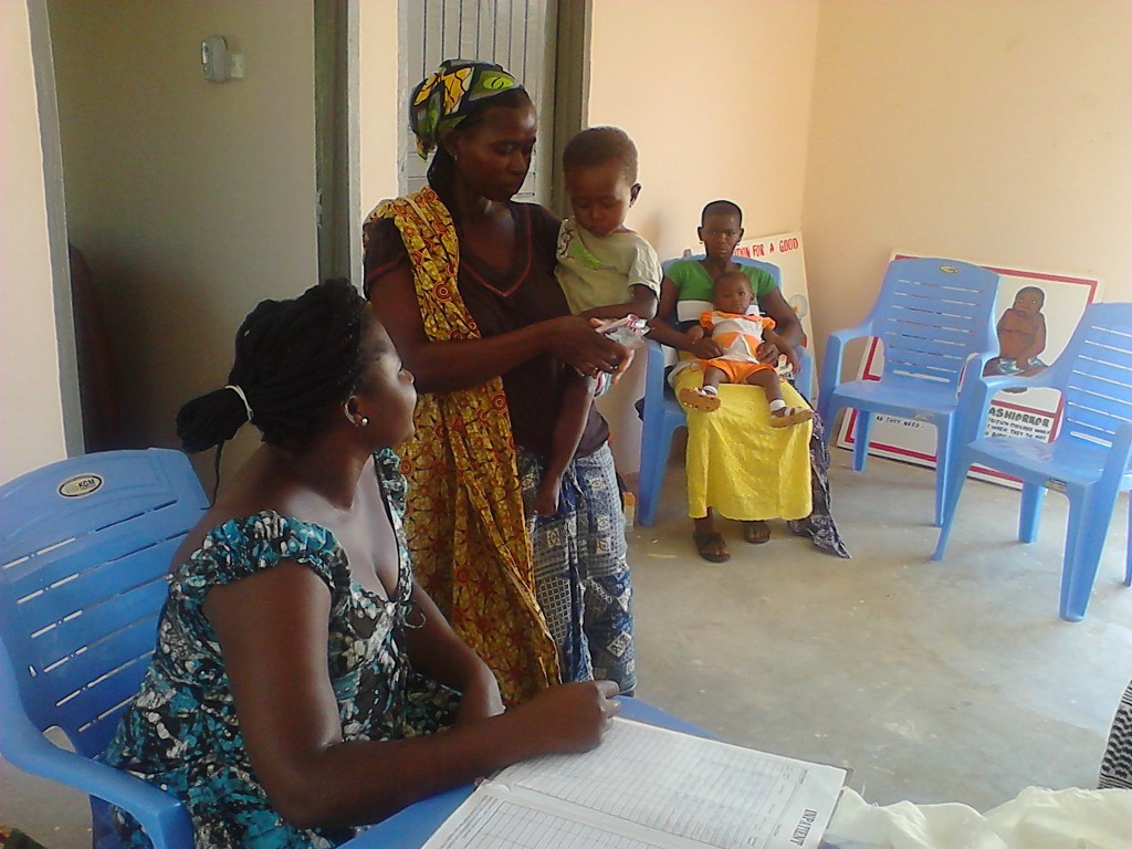 A mother and her child at the nutrition center