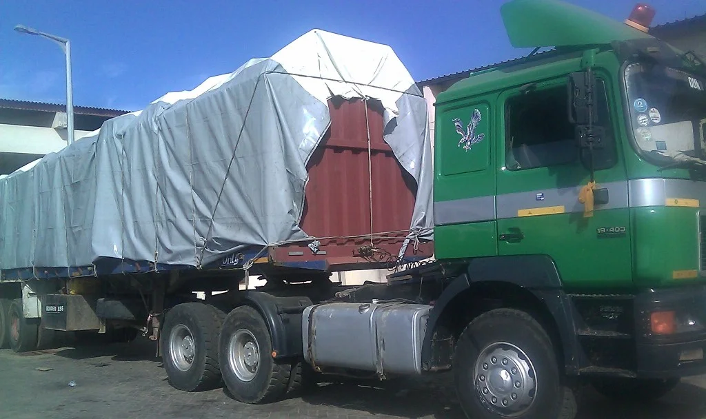 One of the trucks full of medical supplies and equipment. 