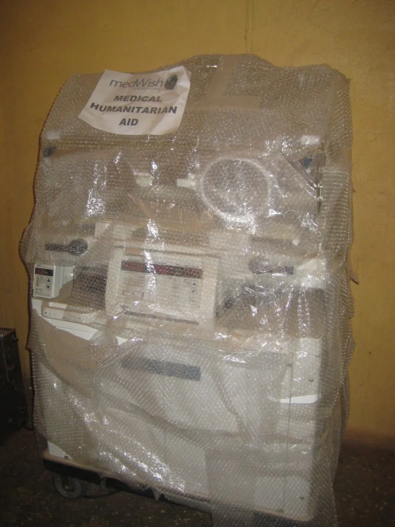 Infant Incubator Still in Bubble Wrap
