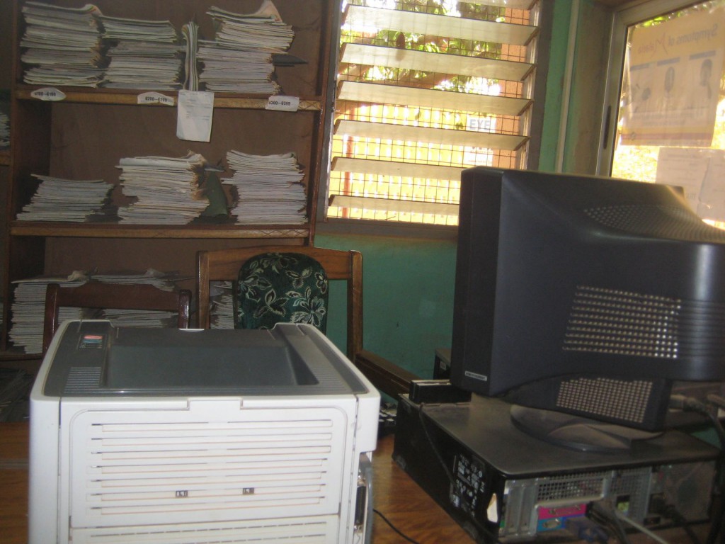 Donated Computer & Printer Being Used in Records Room