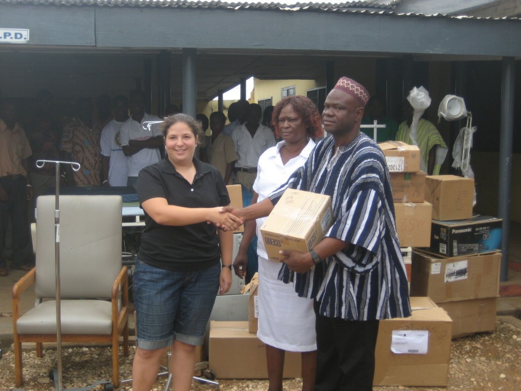 Presenting the Supplies to the District Chief Executive of Wechiau
