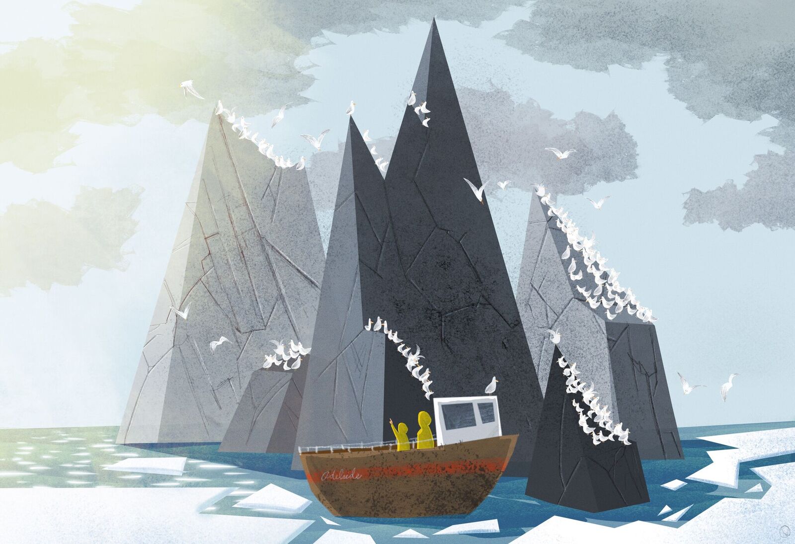 sailing past albatross island