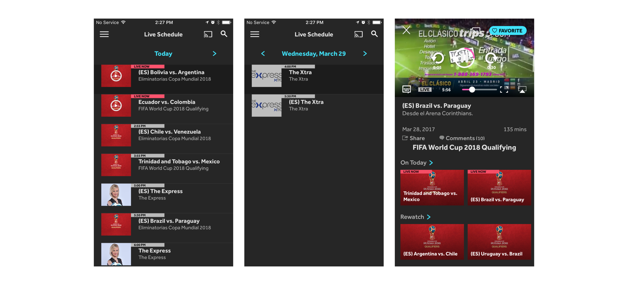 Browsing live events in the old schedule was inefficient.