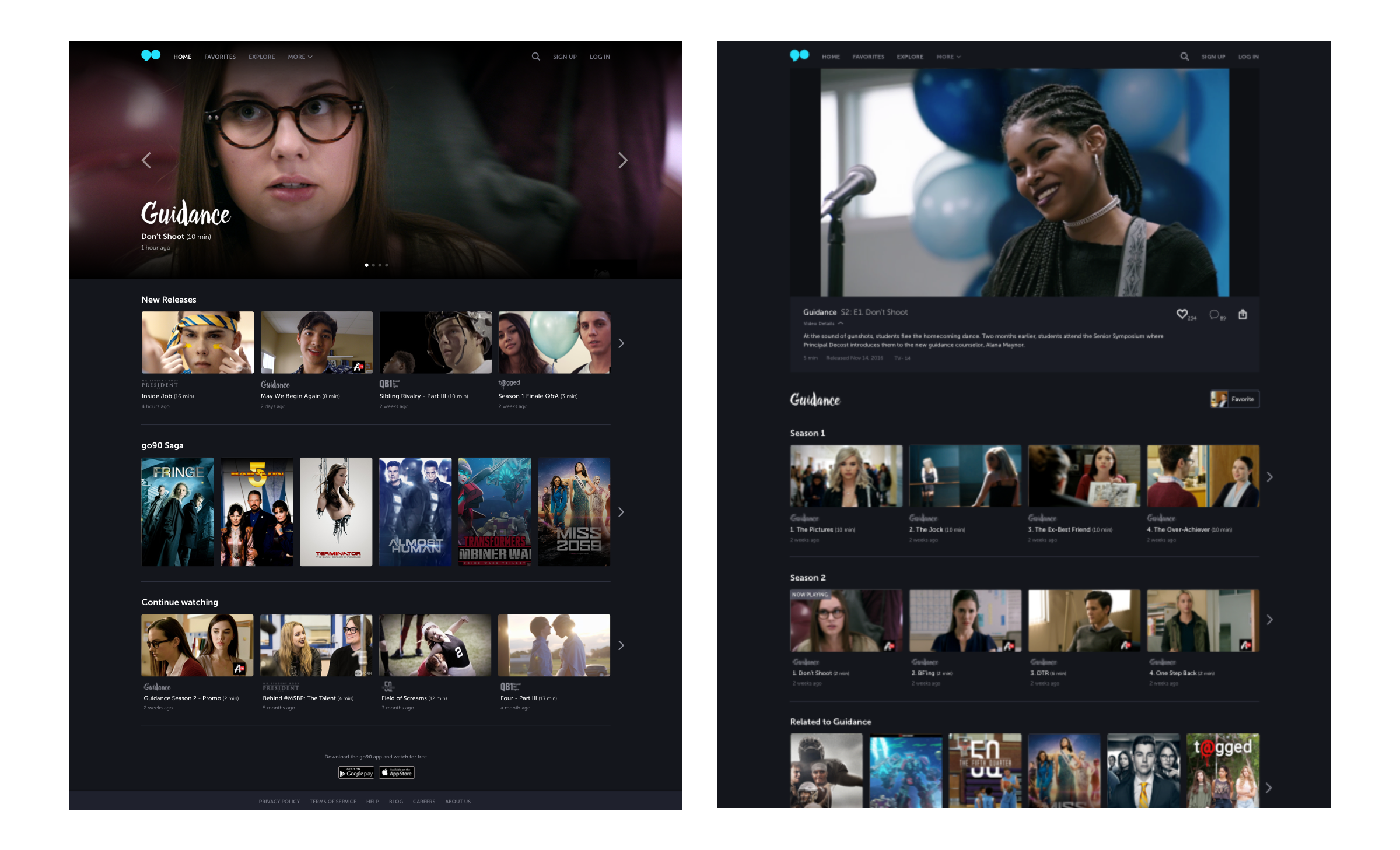 go90 on desktop web