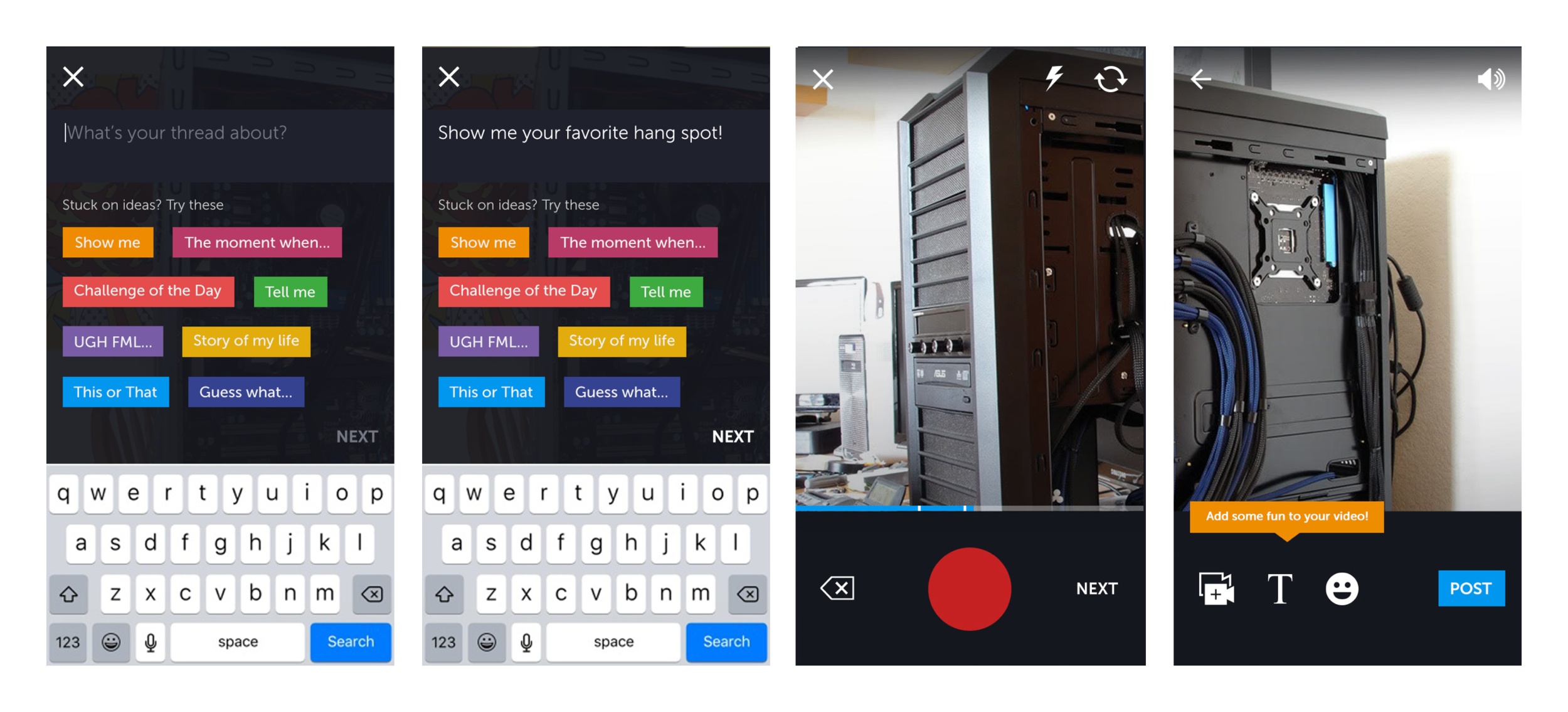 After releasing Threads, we wanted to allow users to create their own.