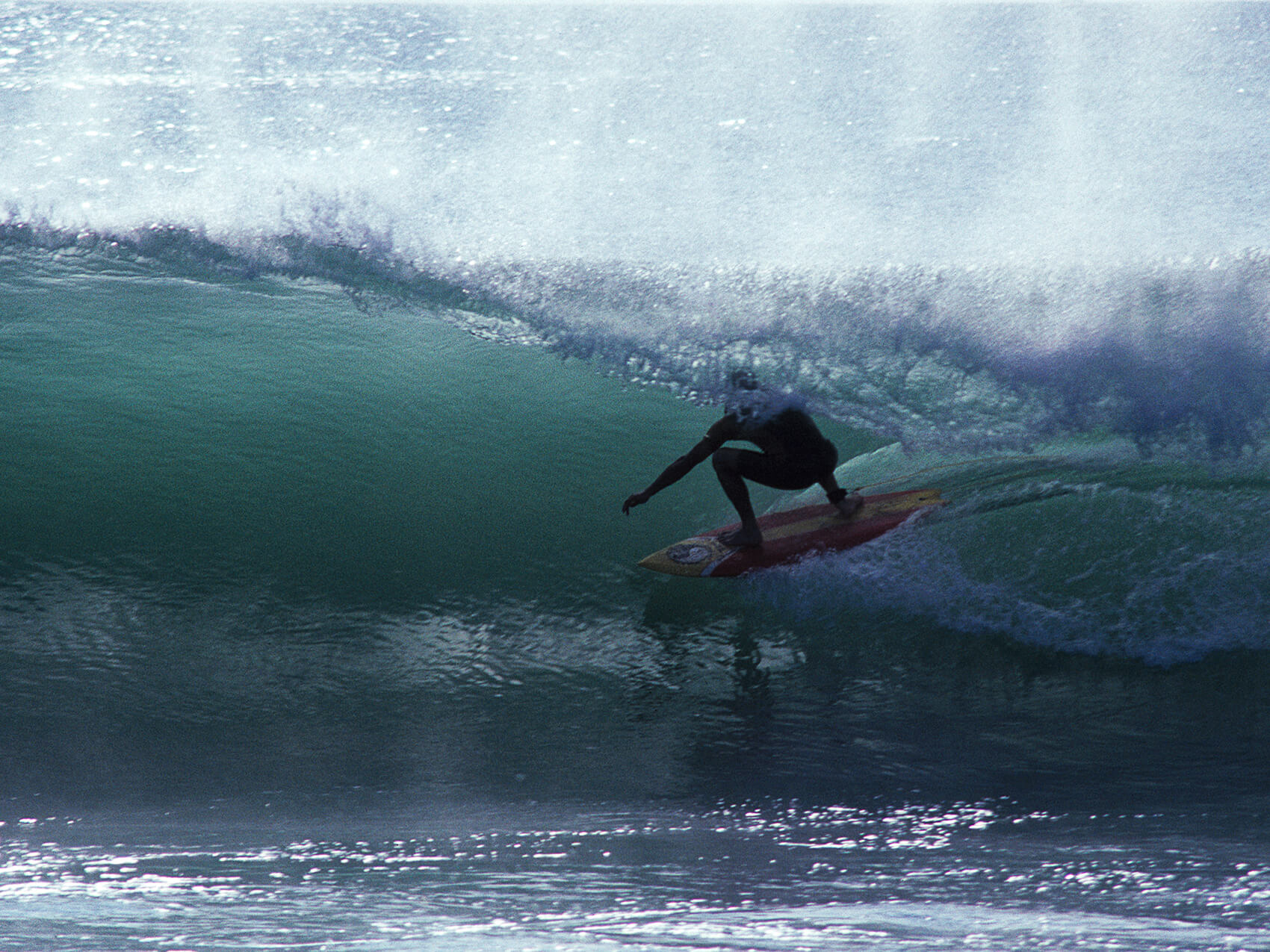 MC on the inspirational Dane Kealoha's twin fin. circa 1986