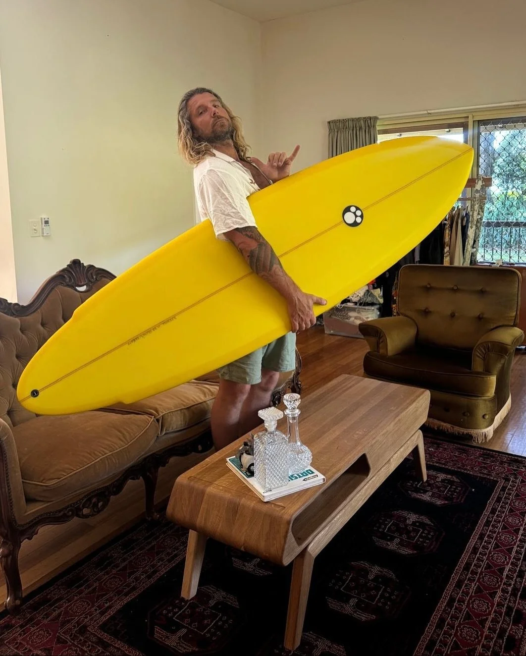 Most people get pretty excited about a new board&hellip;
And then there is Big Tones!! 💛

For someone who has a fine eye for detail and makes magical things with his hands at @wheelsfinefurniture. Tones knows he is holding the leading edge fun machi