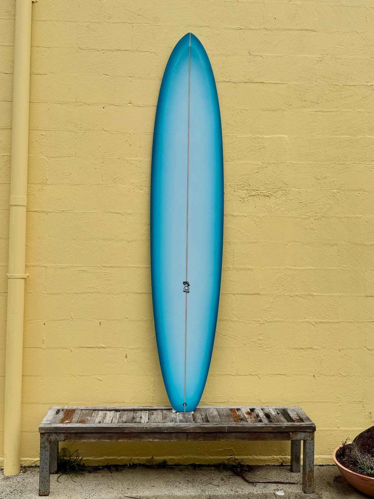 Magic Blue for a Magic Board. 
Straight to the points of Noosa and safely under Kathy&rsquo;s feet! 
@kathy_stavrakis (love the profile picture legend)

RV Red Dingo 9&rsquo;0&rdquo; x 22 1/4 x 2 3/4 wth a deep blue fade spray and polish finish. Phot