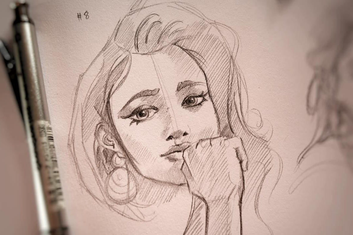 Above image; 'Just Wondering' My pencil sketch on paper.