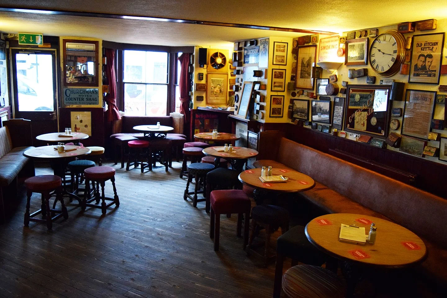 Above image; View from the back of the pub, looking at the side entrance.