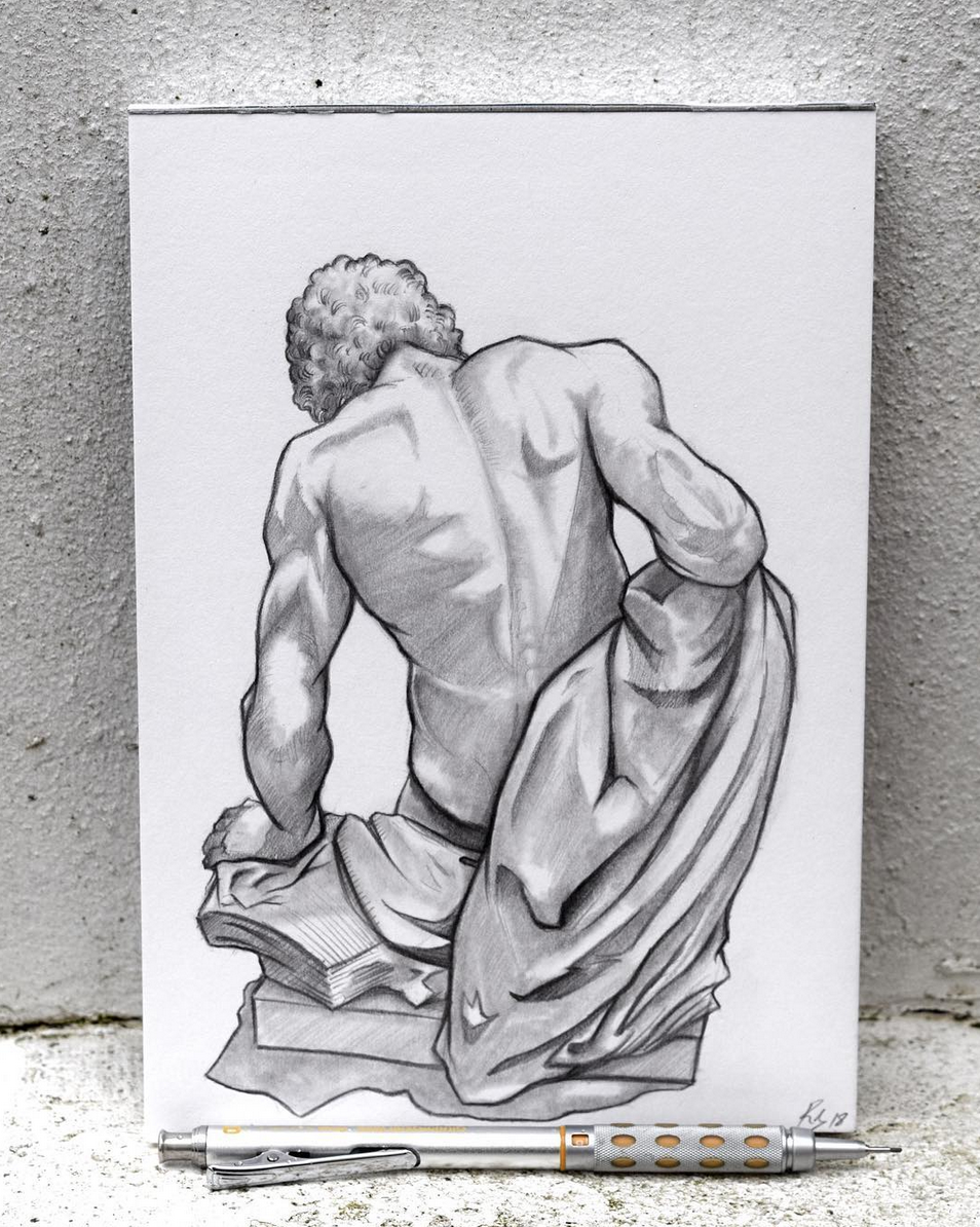 Premium Vector | Hand drawn vector line art illustration of ancient greek  sculpture