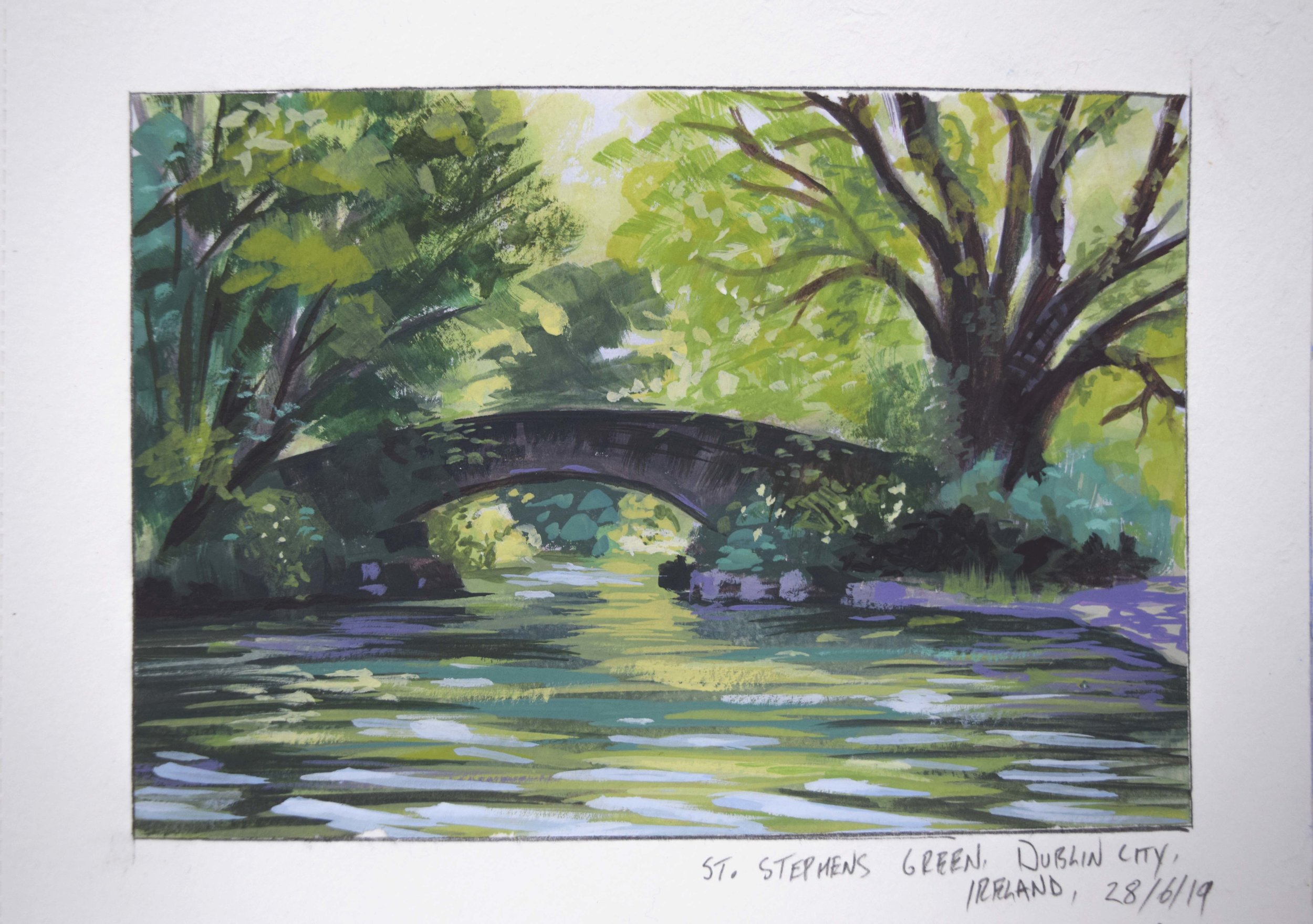 'Under The Bridge' St. Stephens Green, Dublin - Plein Air Painting
