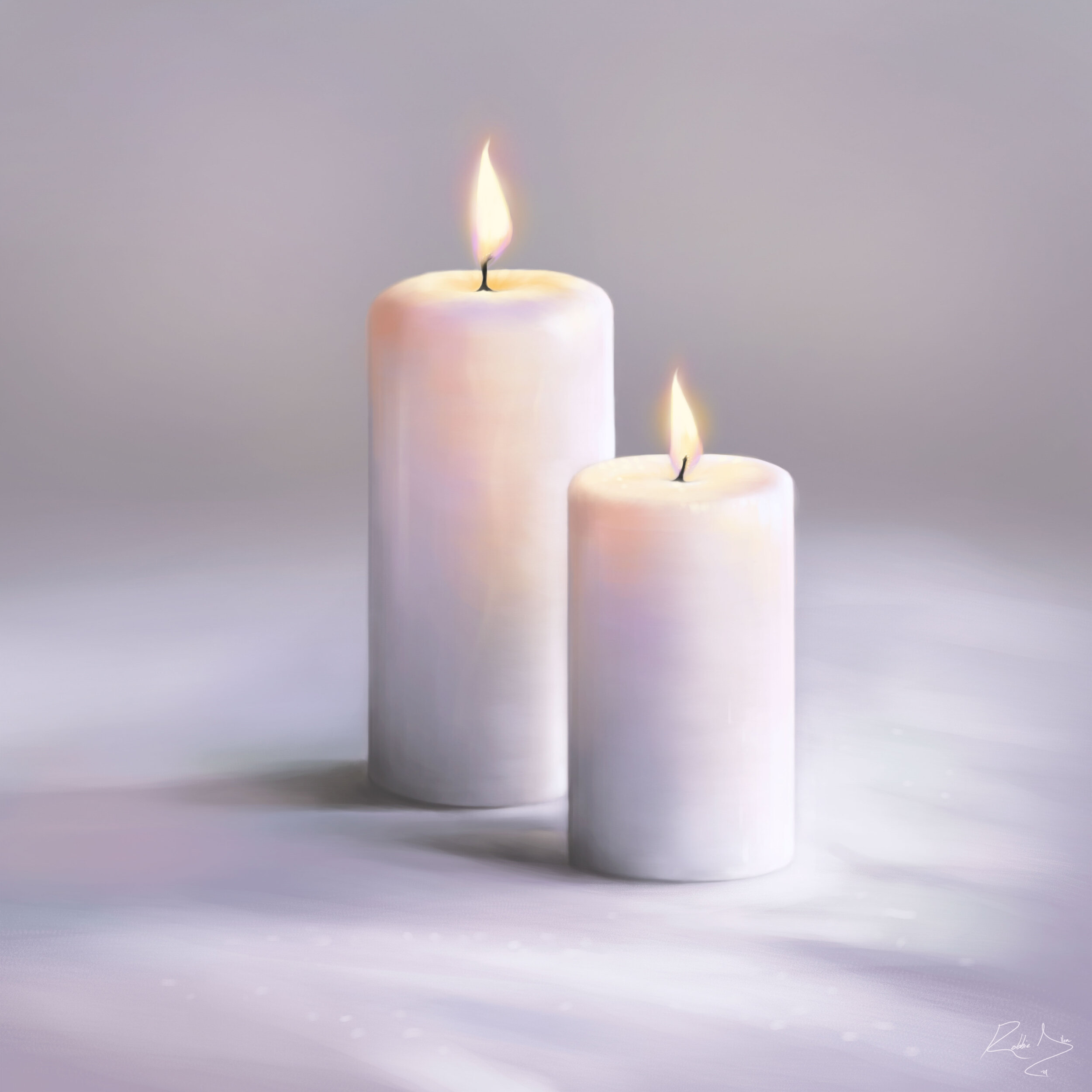 How To Paint Candles In Natural Light (In Photoshop & Procreate