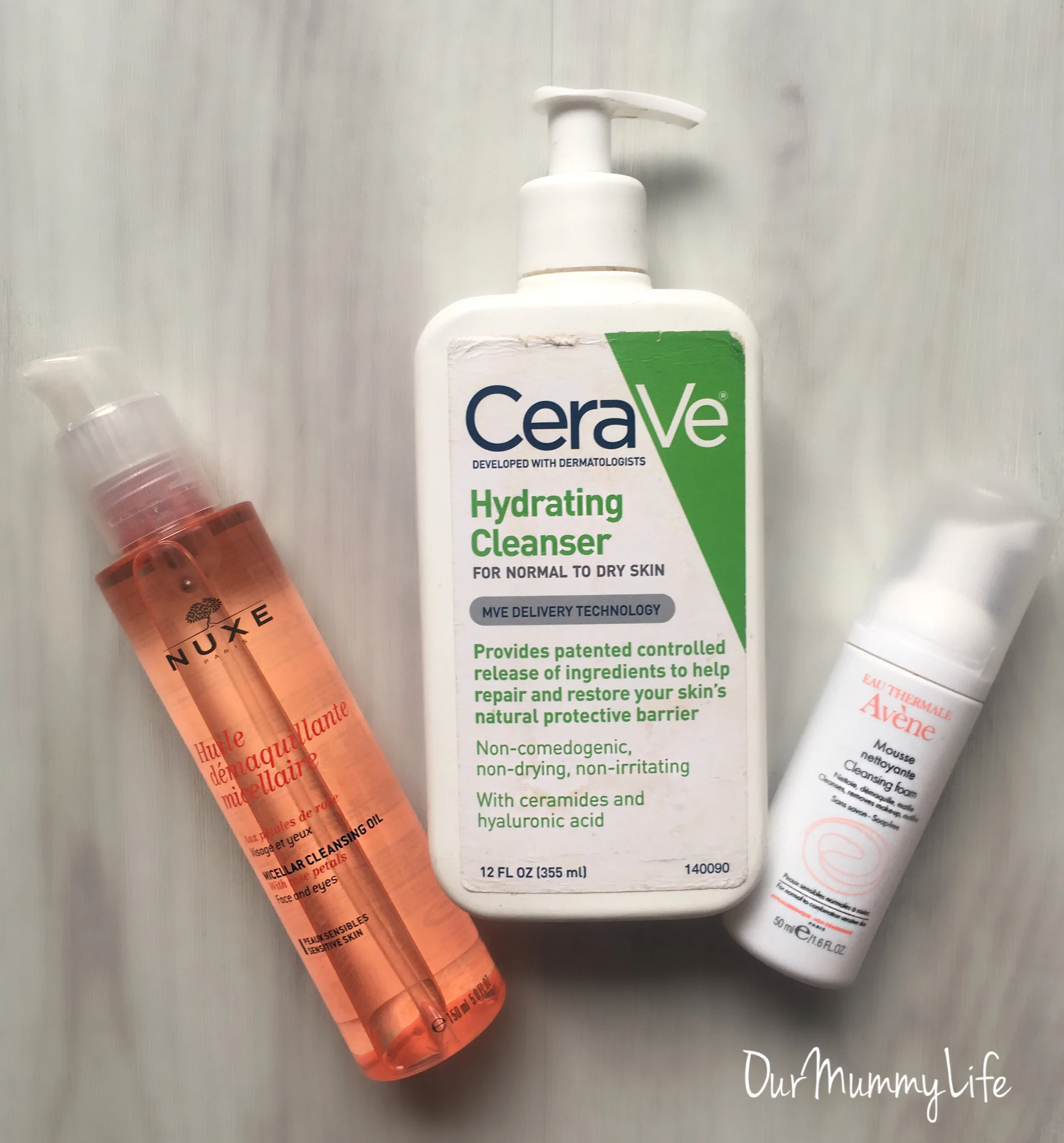  My current favorite cleansers: Avène Cleansing Foam (morning) Nuxe Micellar Cleansing Oil (night) ••••••••Then•••••••• Cerave Hydrating Cleanser (night)