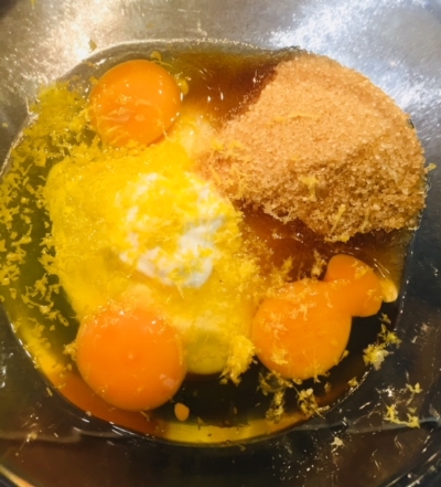 Ingredients in second bowl ready to whisk
