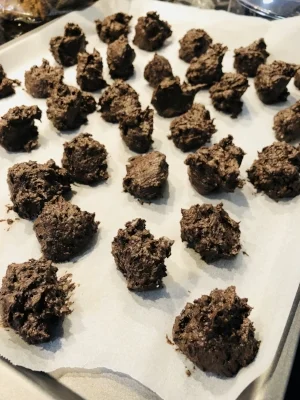 Ready to refrigerate before coating with chocolate
