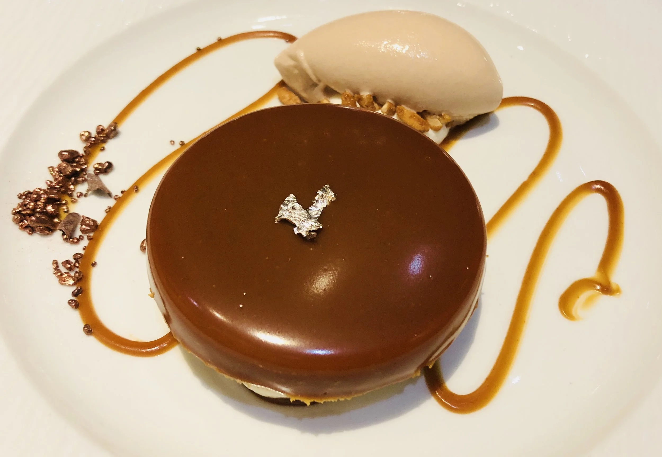 Traditional house speciality caramel shortbread dessert