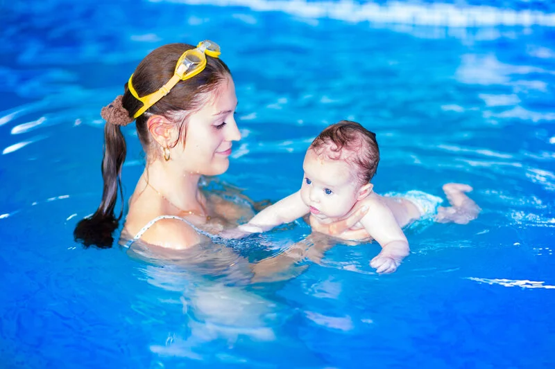Swimming for fitness with your baby