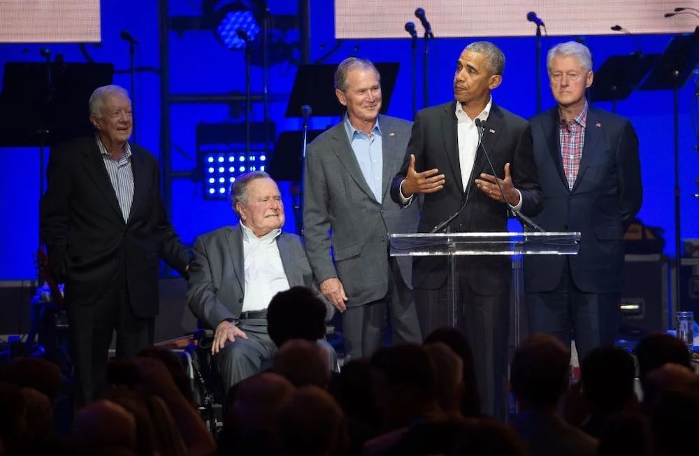 The former presidents together, 21 October 2017 (Photo: Jim Chapin)