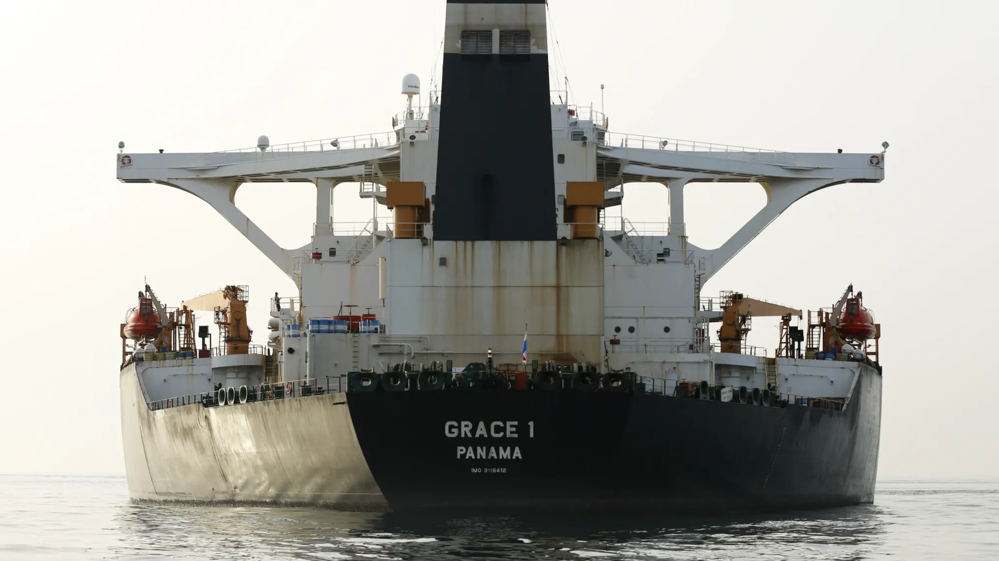 Impounded Iranian crude oil tanker Grace 1 anchored off the coast of Gibraltar on July 20. Bloomberg