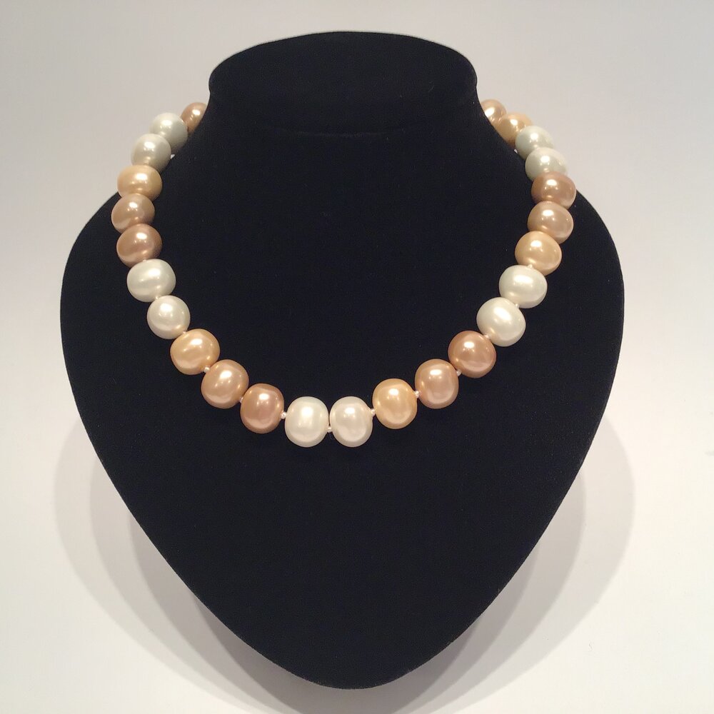 Classic Champagne Beaded Necklace