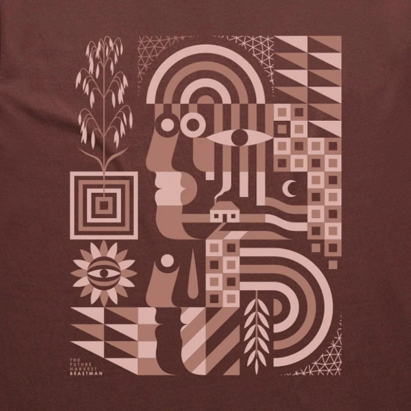 Details from ‘THE FUTURE HARVEST’ TShirt - 2 colour screen print on front and back - AS Colour Classic Tee - Chestnut - Sizes S to XL available - $50 plus shipping - Order on my website - Link in bio ✌🏻