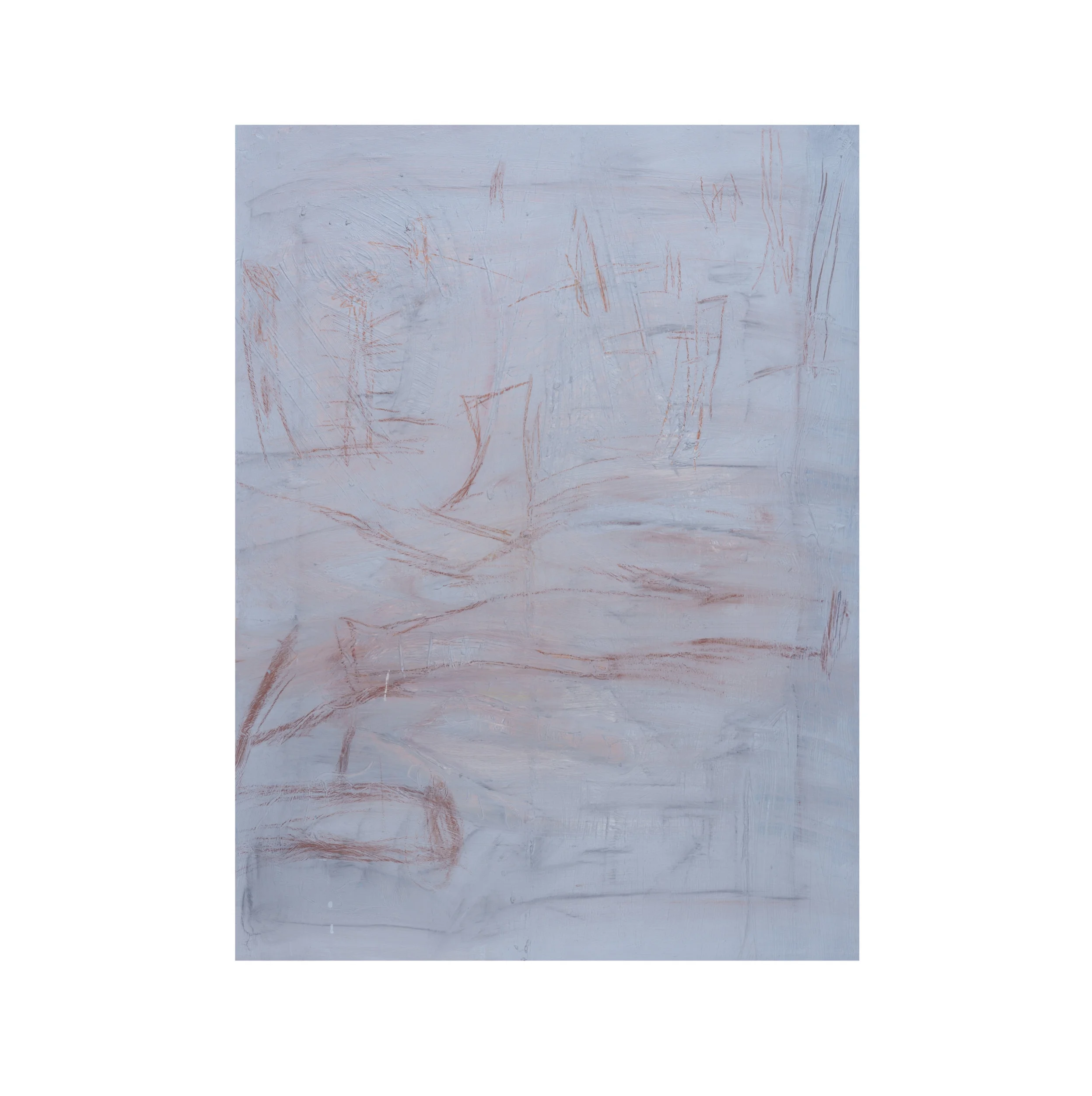 Woods , 2016, oil and conte crayon on paper, 30” x 22 ½” Available