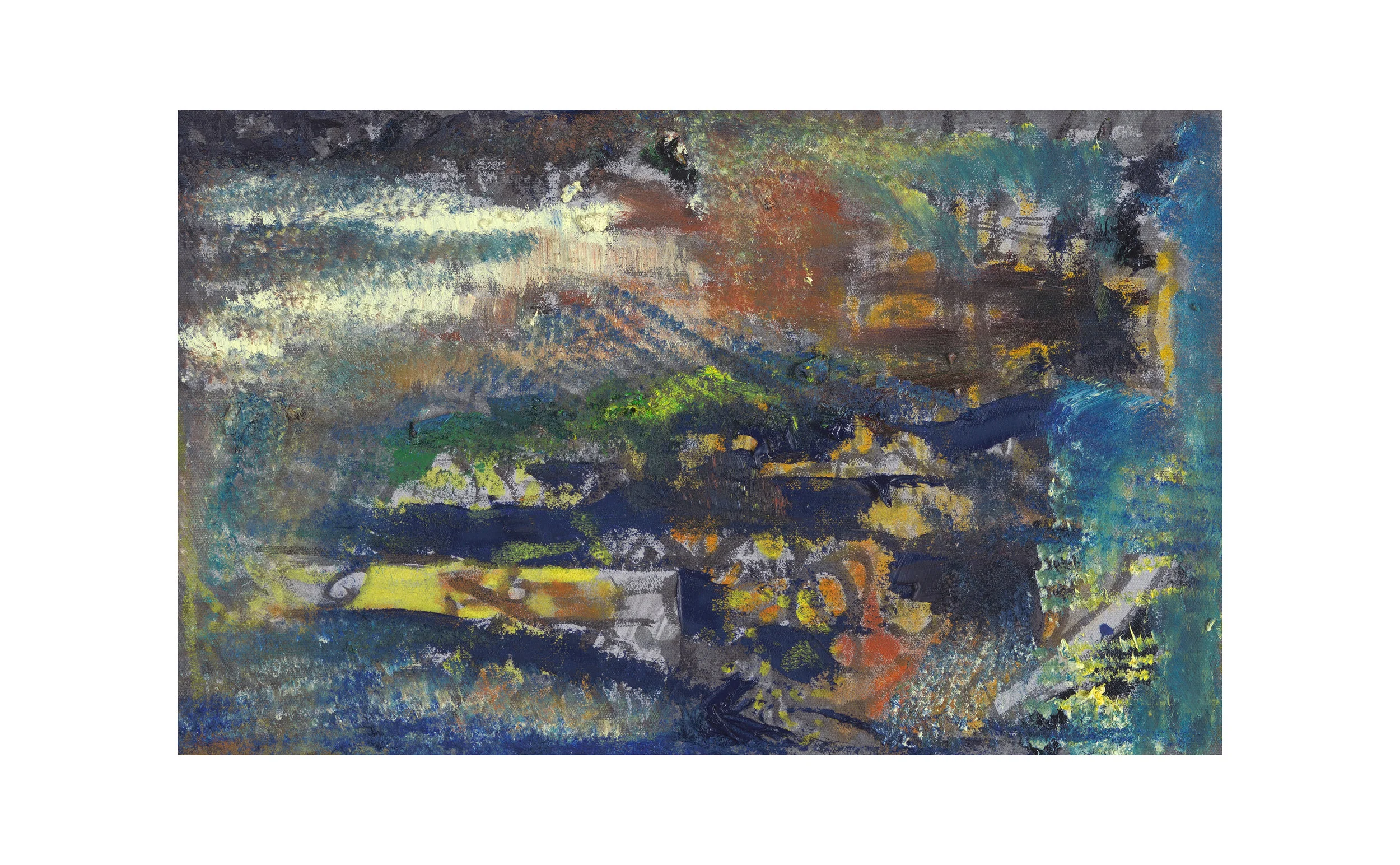 Woodland Light, 2016, oil and ink on canvas, 14” x 22” Sold
