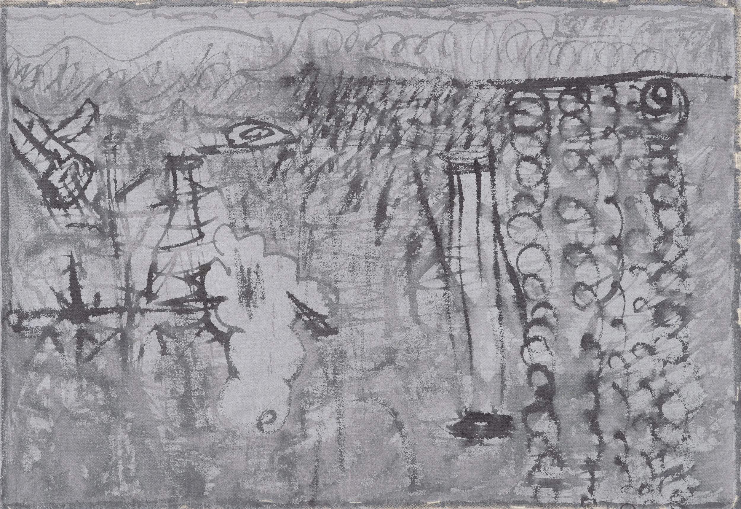 Ink Landscape II, 2016, ink on canvas, 18” x 25 ½’’ 