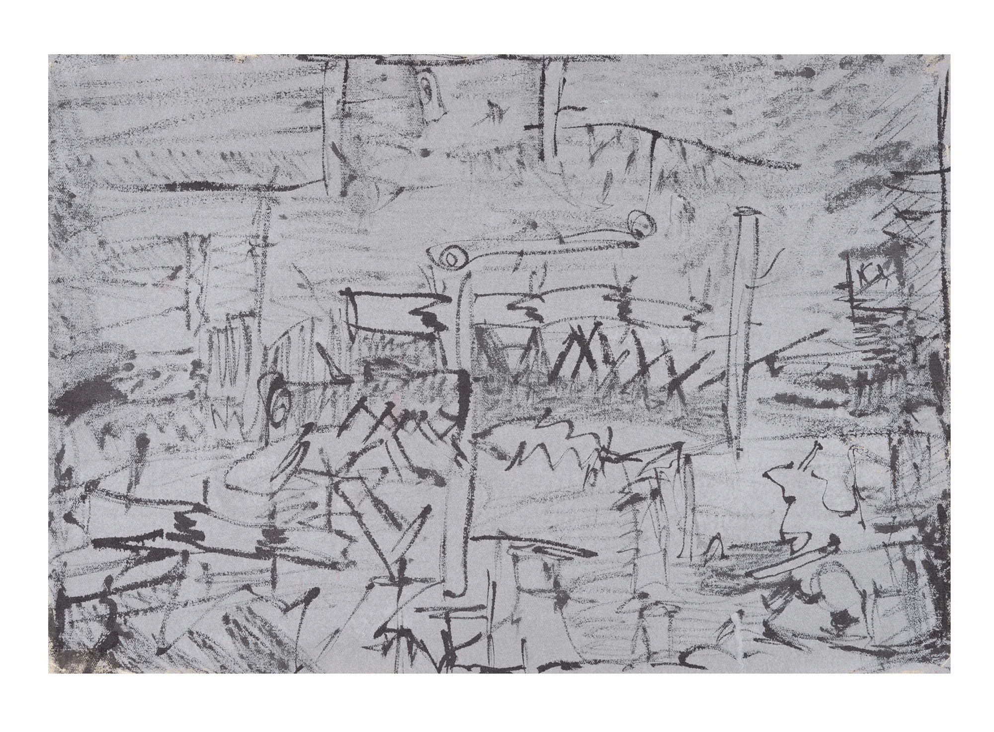 Ink Landscape I , 2016, ink on canvas, 18” x 25 ½’’ 