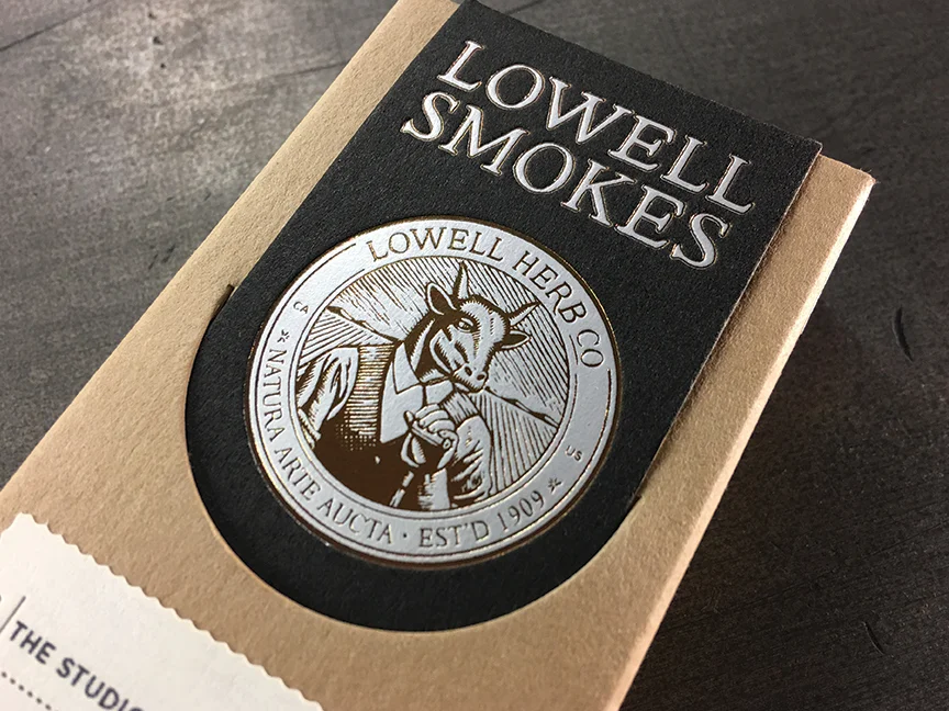 Studio-On-Fire-Lowell-Smokes-letterpress-foil-packaging-box-front.jpg