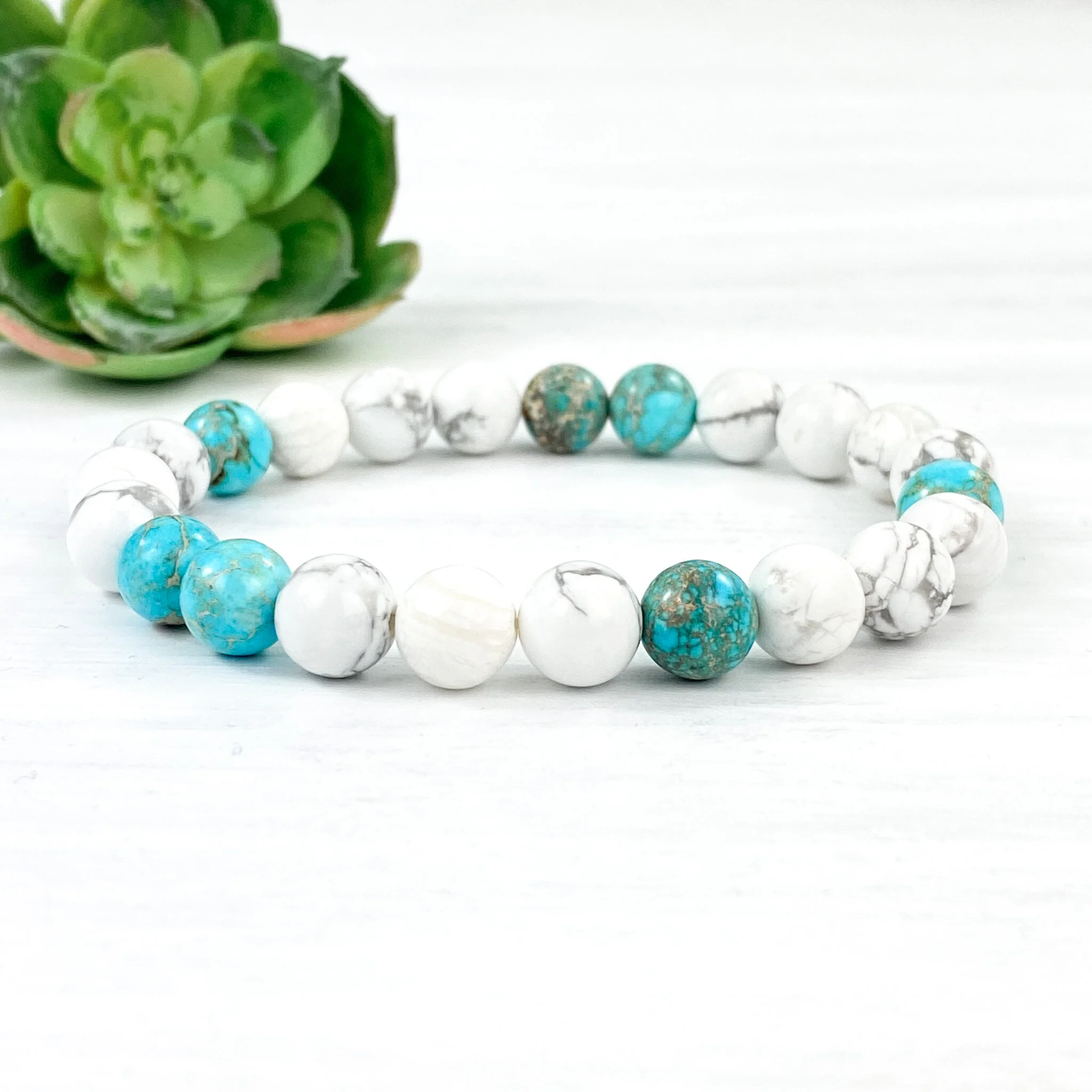 Howlite and Aqua Terra Jasper