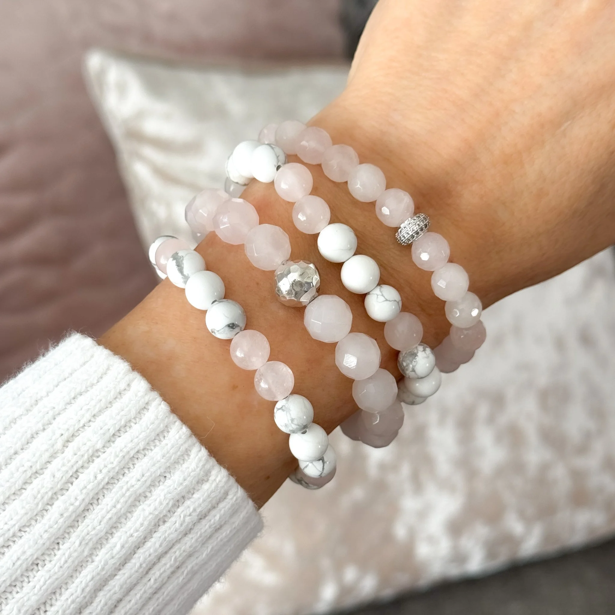 Rose Quartz and Howlite