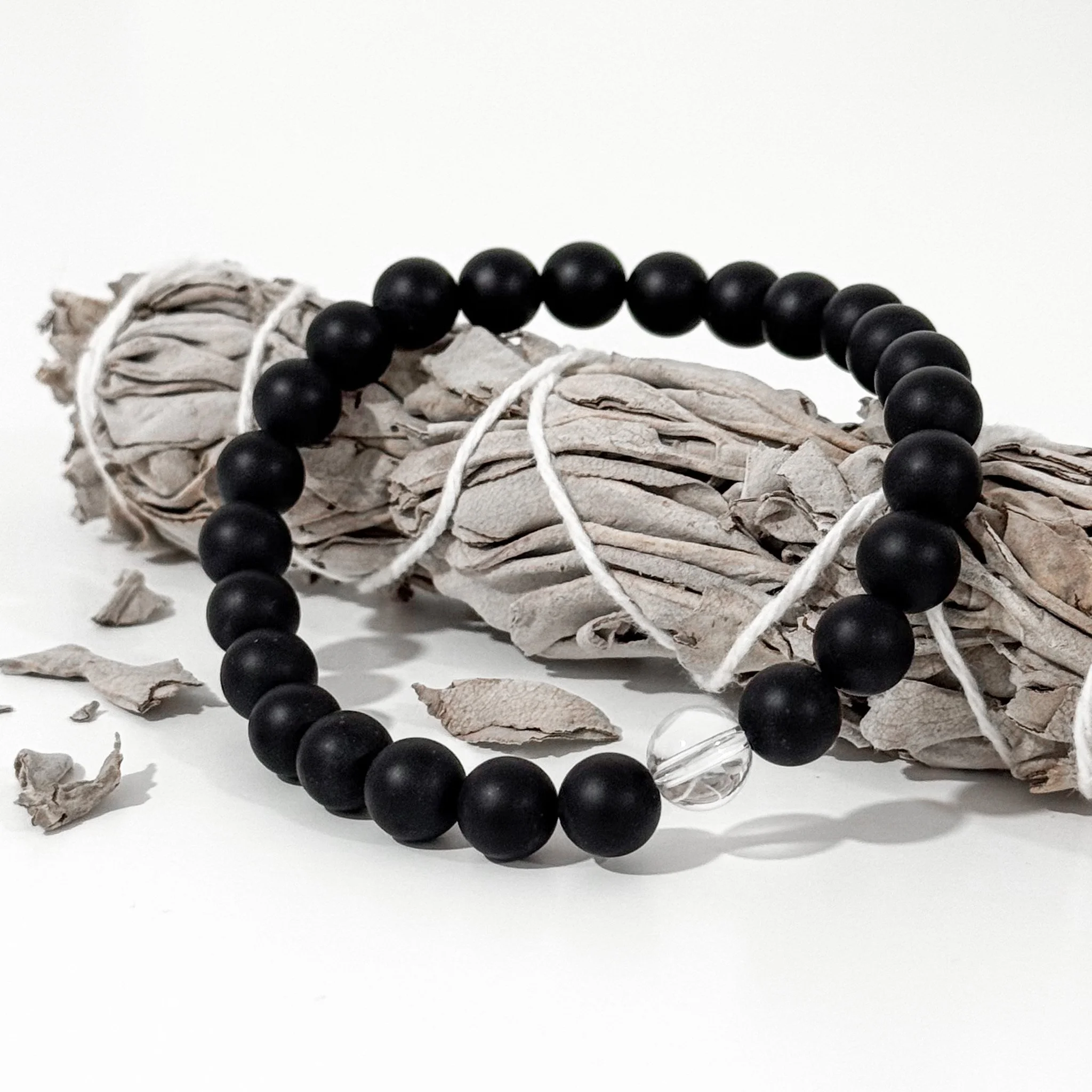 Black Jade and Clear Quartz