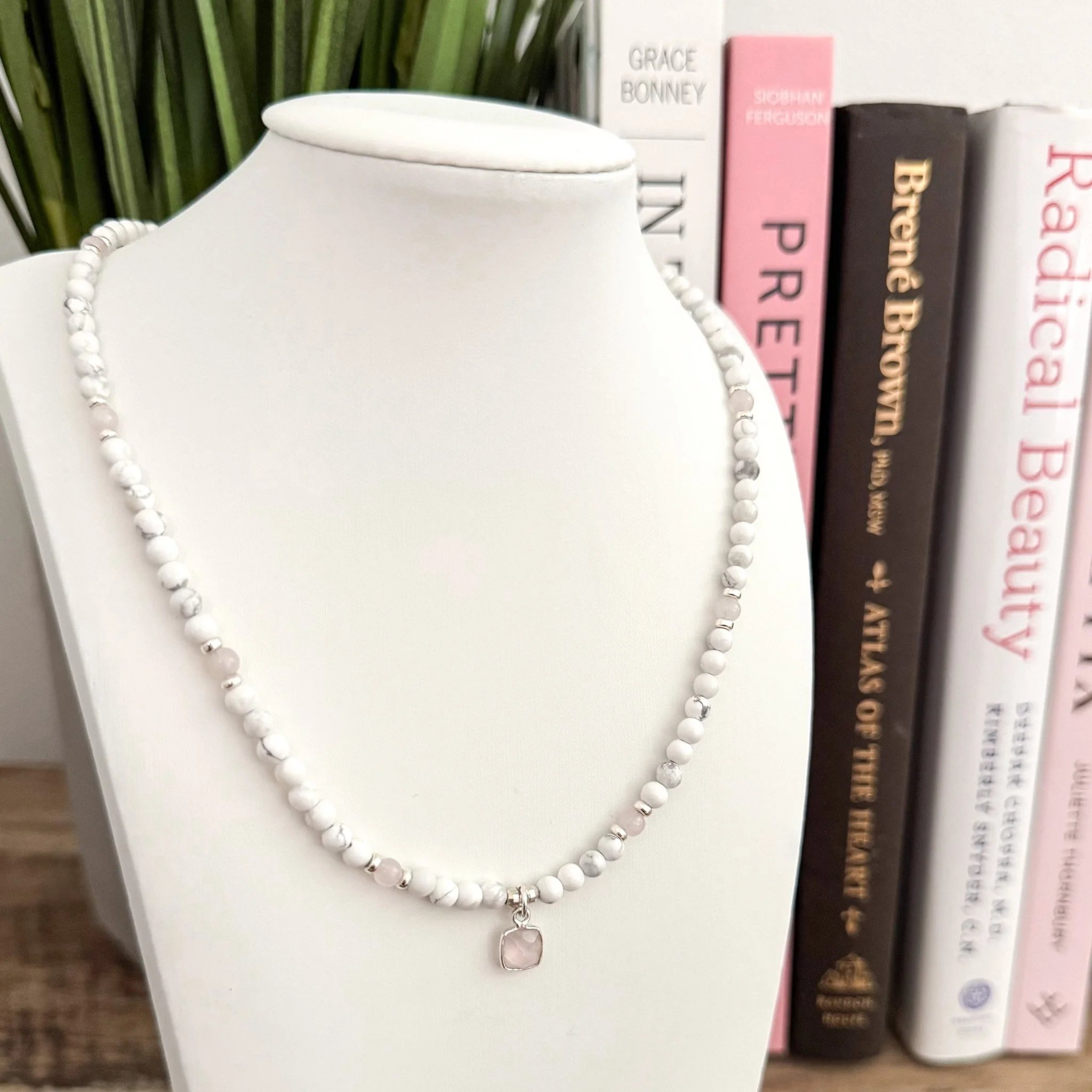 Howlite and Rose Quartz Choker