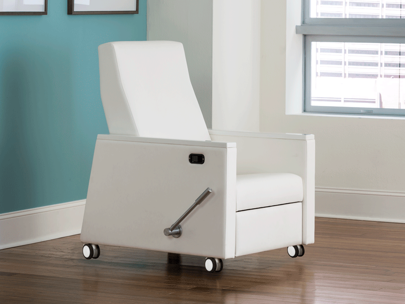The Grand Island Recliner is a Healthcare Recliner based on the popular Grand Island Lounge Series by HOK for David Edward.