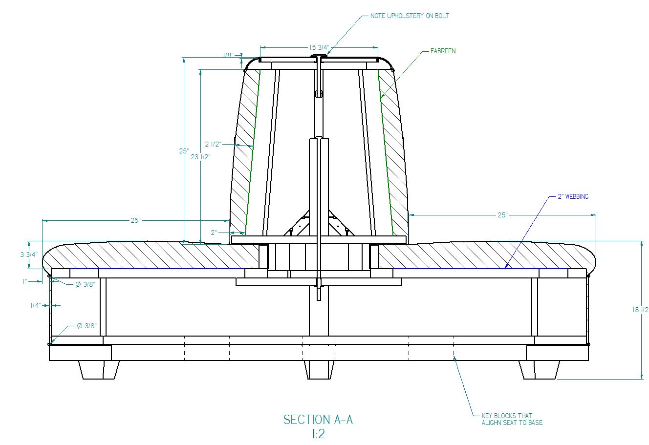  Note the long bolt under the top panel button, this allows the button to come up and function as as a handle to remove the top panel without having museum staff resort to prying the panel up, potentially damaging it. 