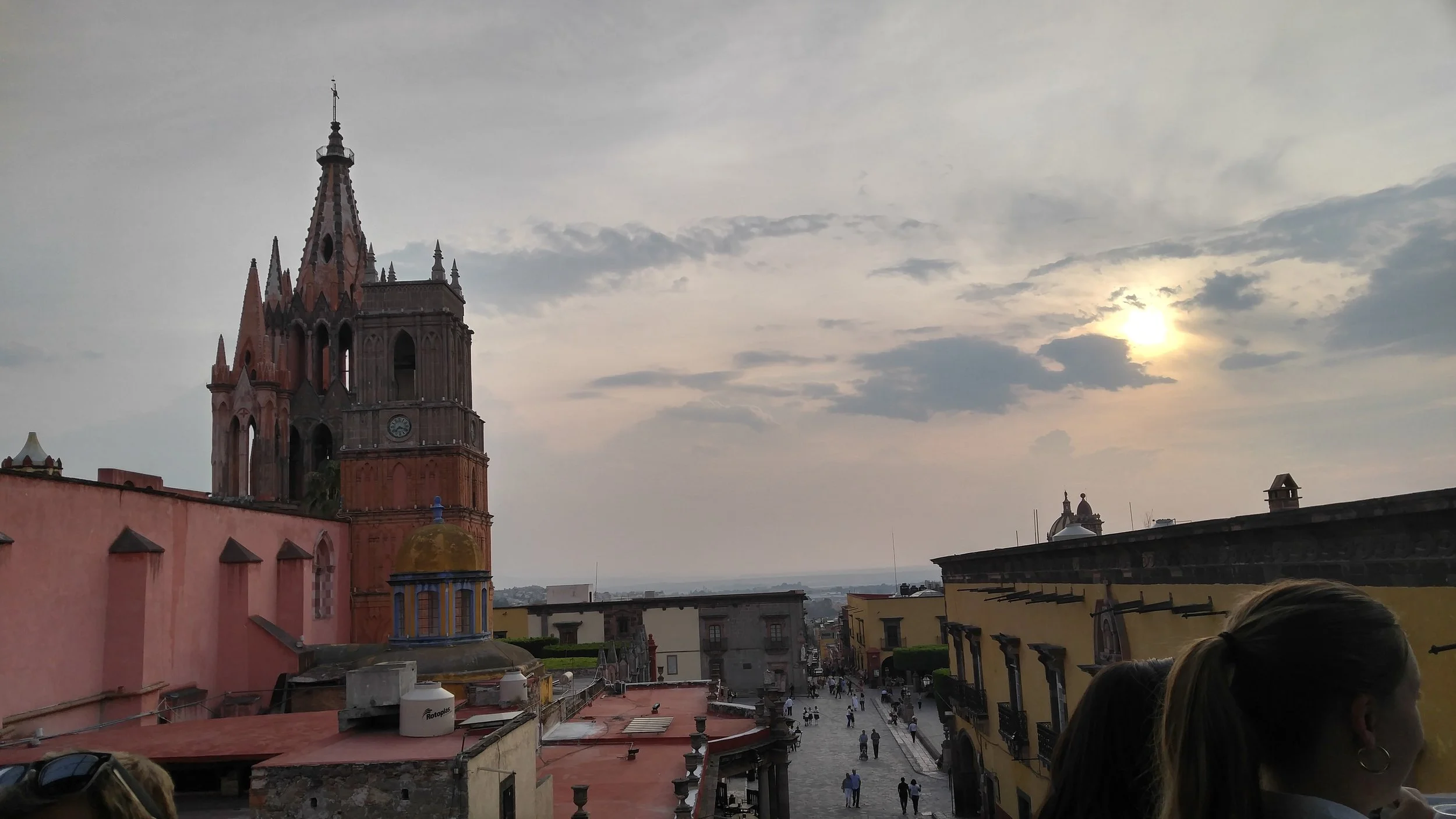 View of La Parroquia from the Cielo rooftop bar in SMA.