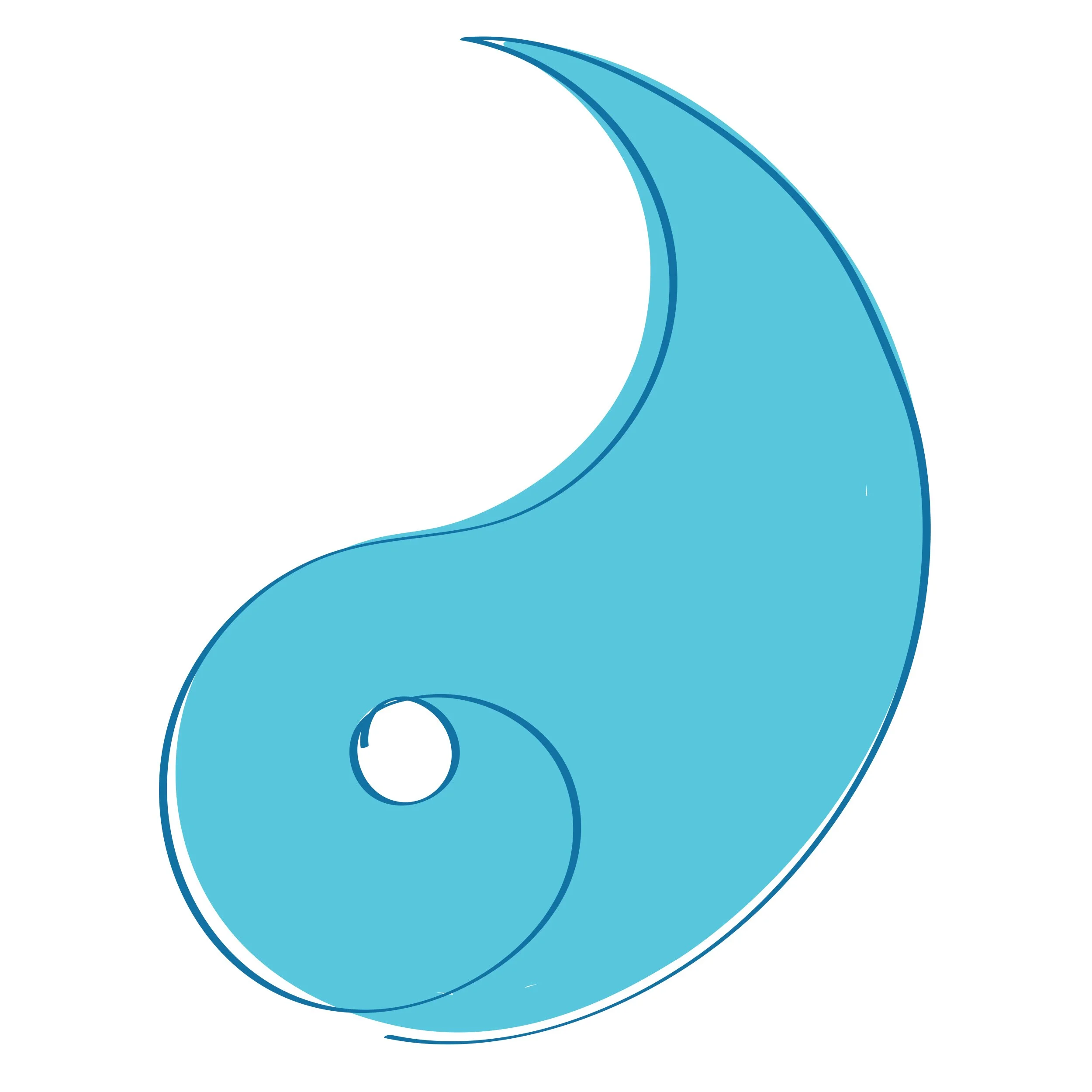 Sketch of Yin aspect of the Yin Yang symbol, representing women's health