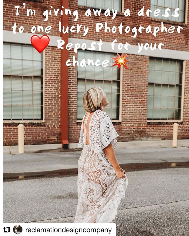 Seriously dreamy! 😍@reclamationdesigncompany creates some of the prettiest, vintage, boho dresses ever seen. They make me want to get married all over again! 
#Repost @reclamationdesigncompany with @get_repost
・・・
Hey there Photographer babes❤️❤️❤️ 
