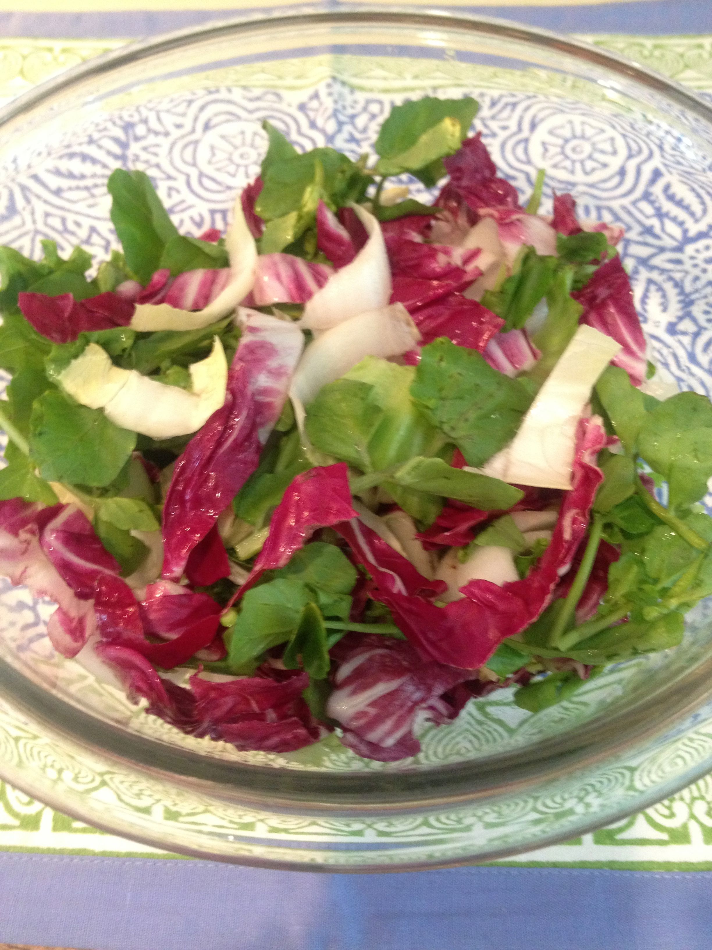 Radicchio and bitter greens for a spring salad