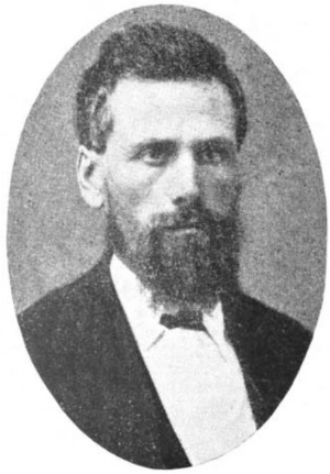 Ezra Meeker, circa 1854. Meeker was ardently opposed to the Chinese expulsion in Tacoma. Wikimedia Commons .