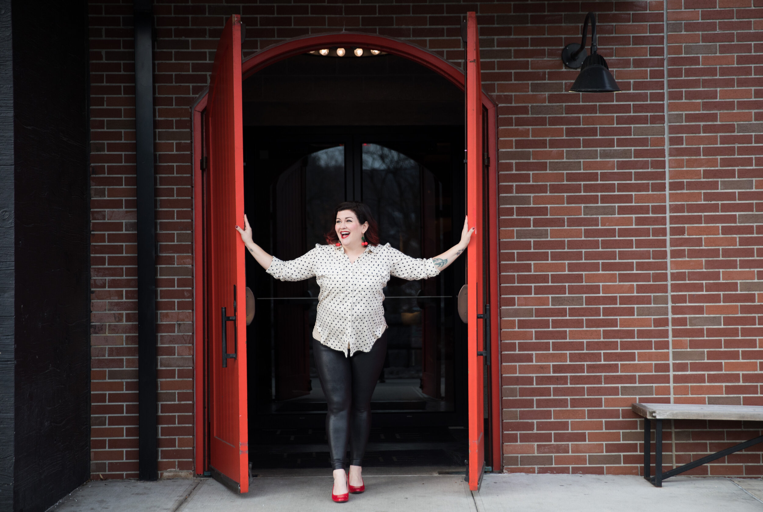 Christine Gritmon red doors looking to side