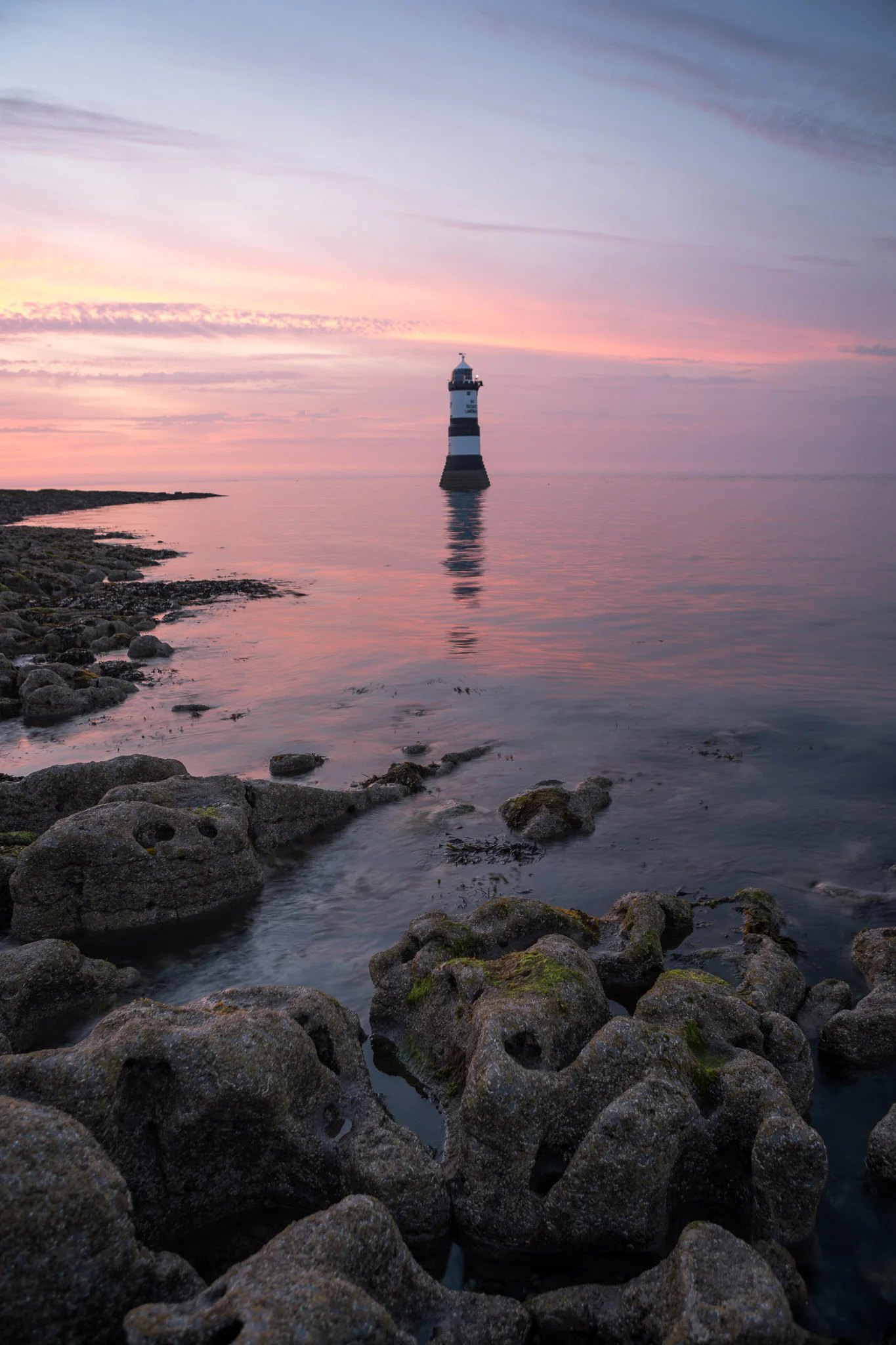 Penmon lighthouse at sunset