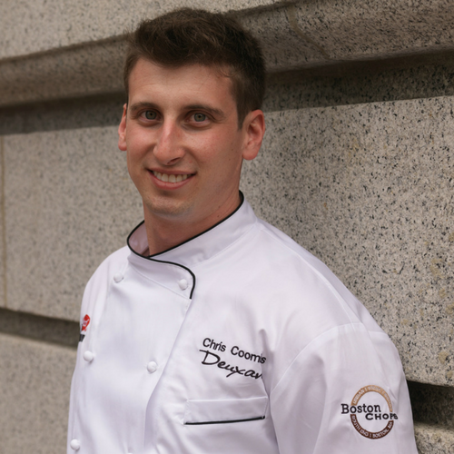 Chef Christopher Coombs has become one of Boston’s top chefs and restaurateurs. Known for his impeccable culinary technique and love of seasonal, local ingredients and his mastery of the perfect steak, Coombs oversees the culinary teams at his three restaurants: Boston Chops, Deuxave, and dbar. Under Coombs leadership, Boston Chops consistently shows up on Best of Boston lists and earned a Wine Spectator Award of Excellence. Boston Chops was voted Food & Wine magazine’s “Best New Steakhouse” in 2015. Being named one of “Forbes 30 under 30” in 2012 catapulted Coombs onto the national stage. He works with influential brands including Mercedes-Benz and Hood Dairy as a brand ambassador and has been speaking at trade and education events around the country. He has appeared on Food Network’s “Chopped” and was featured in Food & Wine magazine. Coombs lives with his wife and new son Carter in Boston and like any good born and bred New Englander supports the Red Sox and the Patriots with unabashed loyalty.
