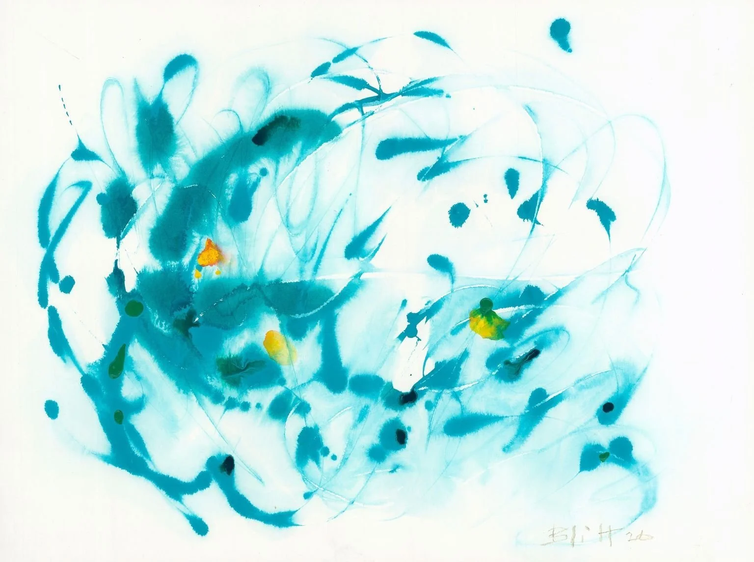 Untitled, 2026, acrylic on paper, 18 x 24 inches