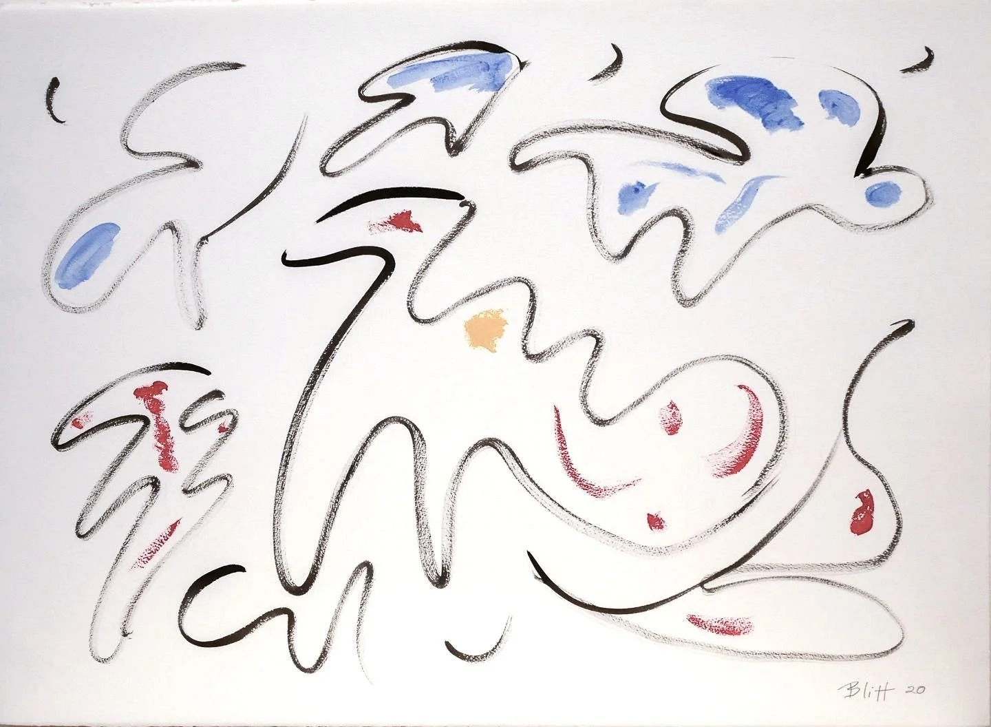 Sculptural Joy I, 2020, acrylic on paper, 22 x 30 inches, available