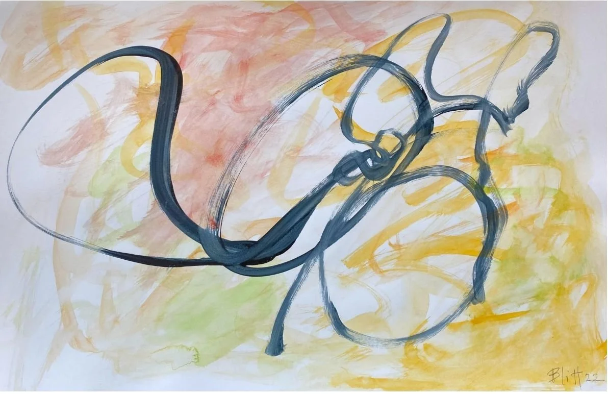 Finding my Way, 2022, acrylic and conte on paper, 16 x 24 inches, available