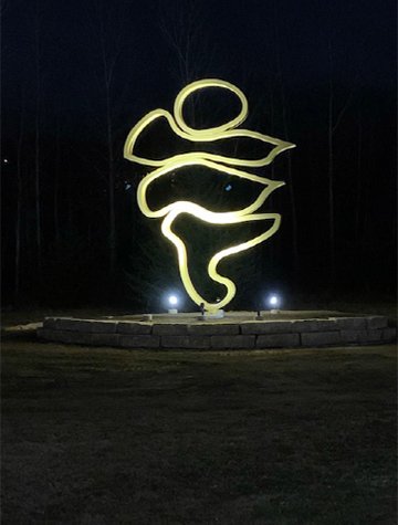 Inspiration, 1987, painted steel, 26x28x1.5 ft