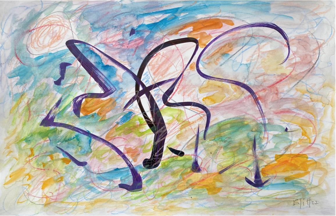 Untitled, 2022, acrylic on paint, 11 x 17 inches, available